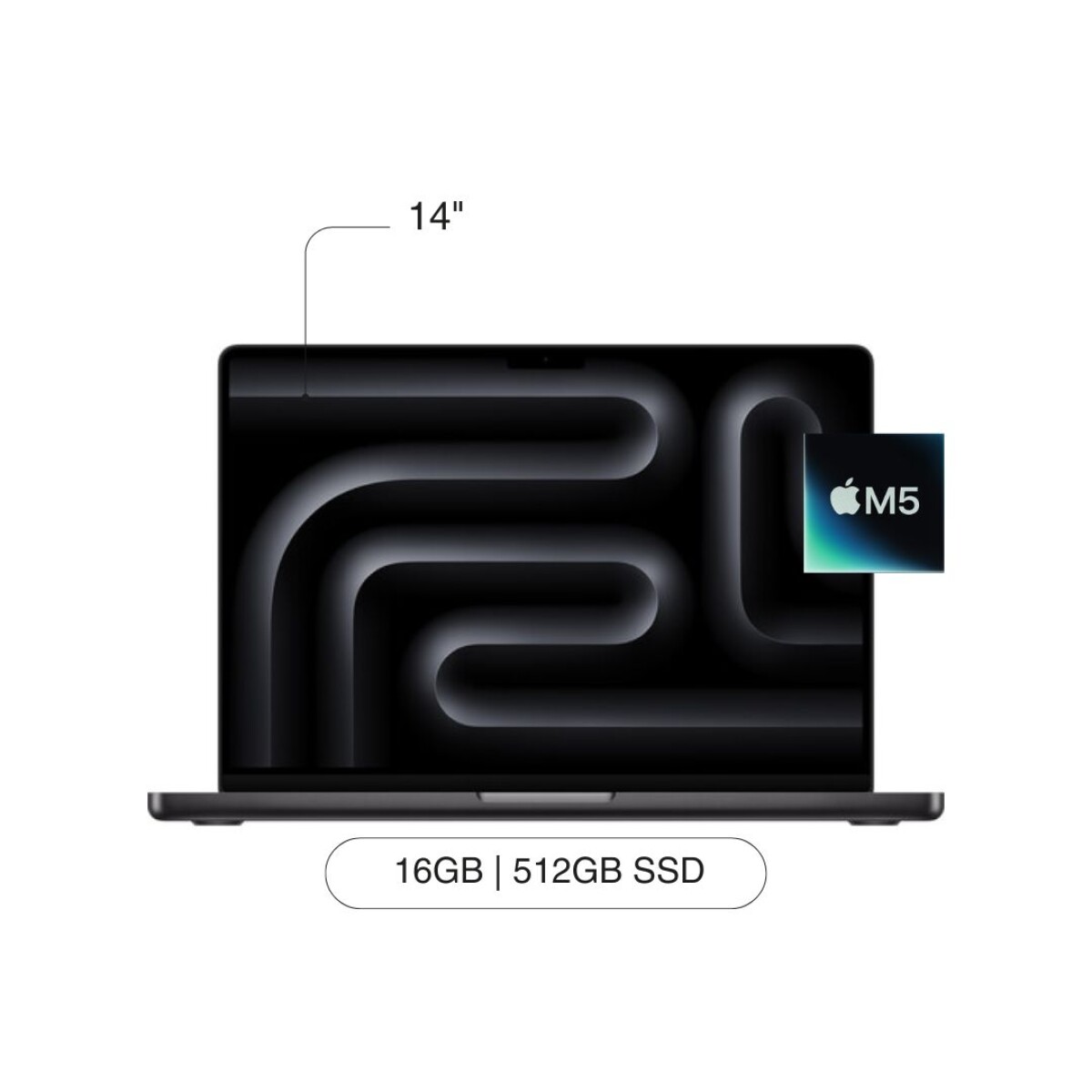 APPLE Macbook Pro MDE04LL/A 14' 512GB / 16GB RAM Chip M5 - Space Black 