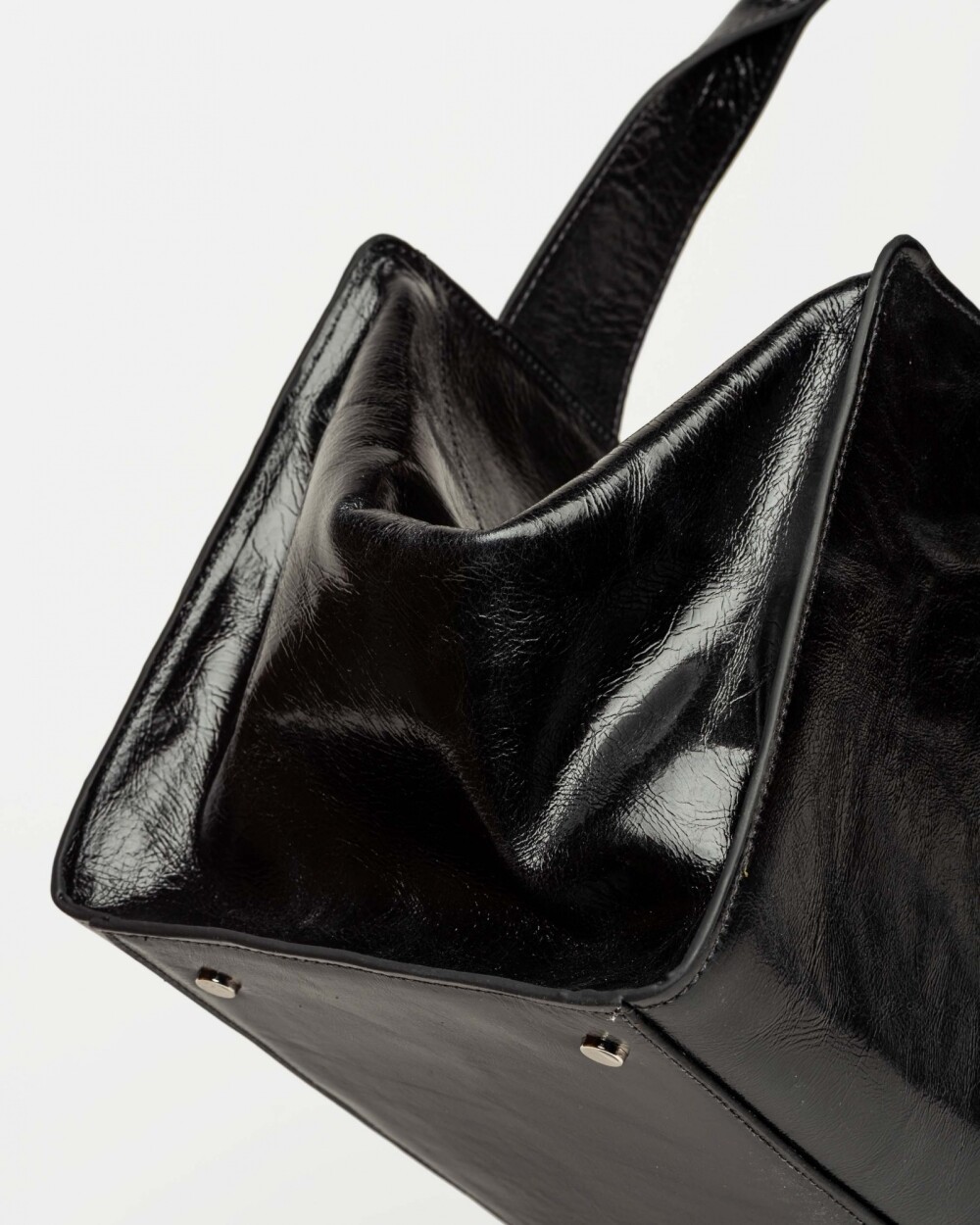 Bolso Mila en cuero arrugado Negro