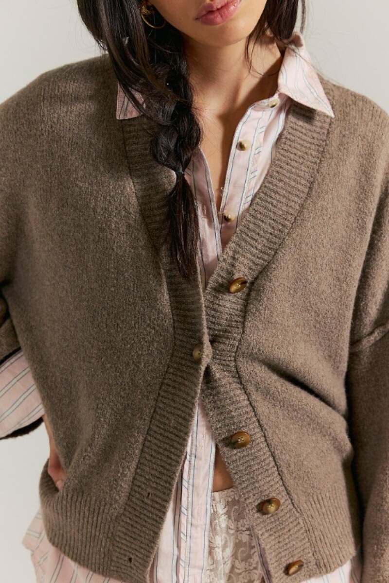 COOL OF THE NIGHT CARDI Marron