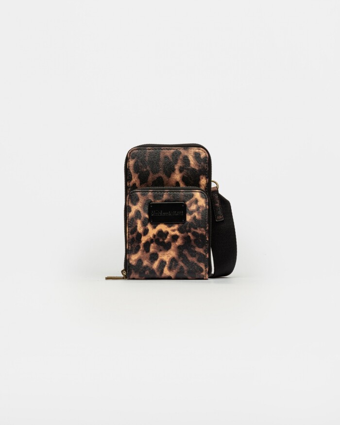 Porta Celular Penny en Efecto Cuero Zaffiano Animal Print