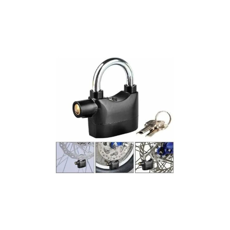 CANDADO PARA MOTO BICE CON ALARMA 10MM NEGRO