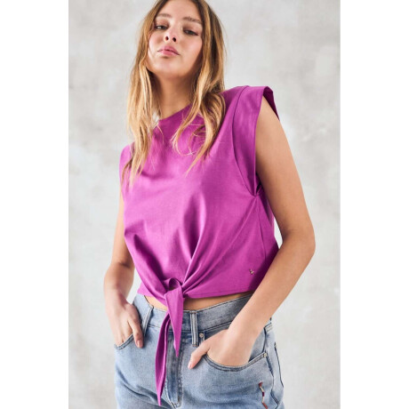 Top Algodon Peinado Magenta