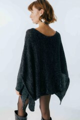 Poncho Misuna Negro Lurex