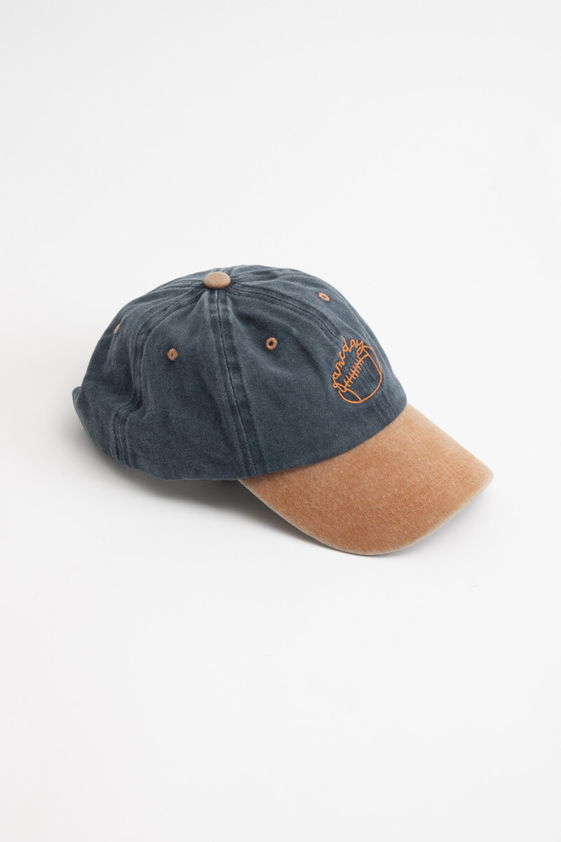 Gorra Visera Bordado Pelota Para Hombre - Azul 