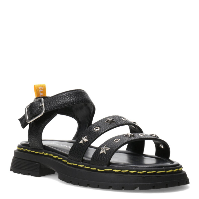 Sandalias de Niña MINI Miss Carol Tartan Con Tachas Negro