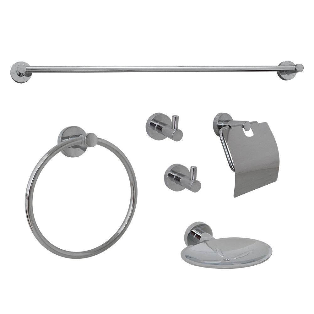 KIT ACCESORIOS 6 PIEZAS COLOR CROMO Kit Accesorios 6 Piezas Color Cromo