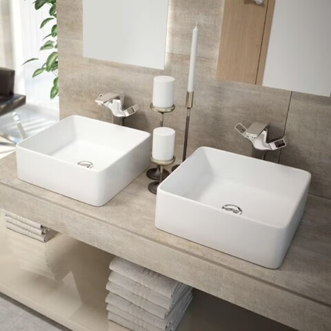 Bacha de apoyo cuadrada 36 cm Blanco Brillante DMC Bacha De Apoyo Cuadrada 36 Cm Blanco Brillante Dmc