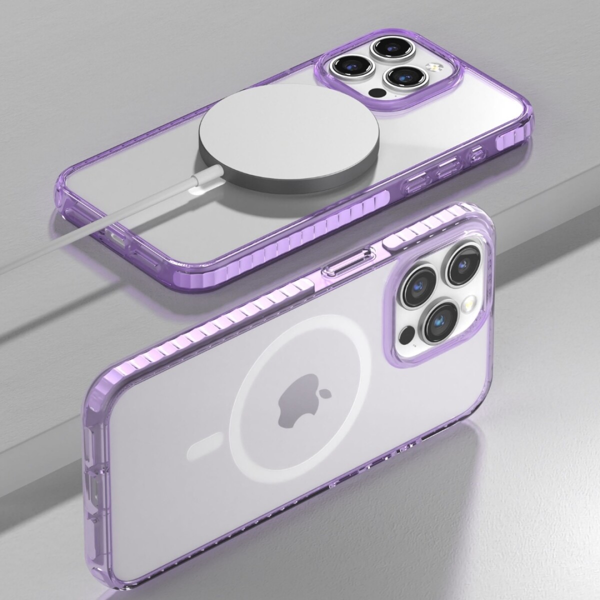 Protector Case Magnética Shockproof Devia Guardian Series para iPhone 15 Pro	 Max Purpura