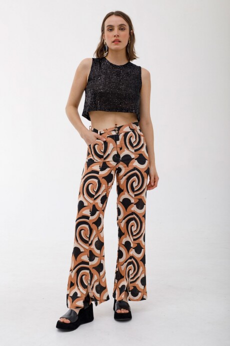 Pantalon Sophia Estampa Camel