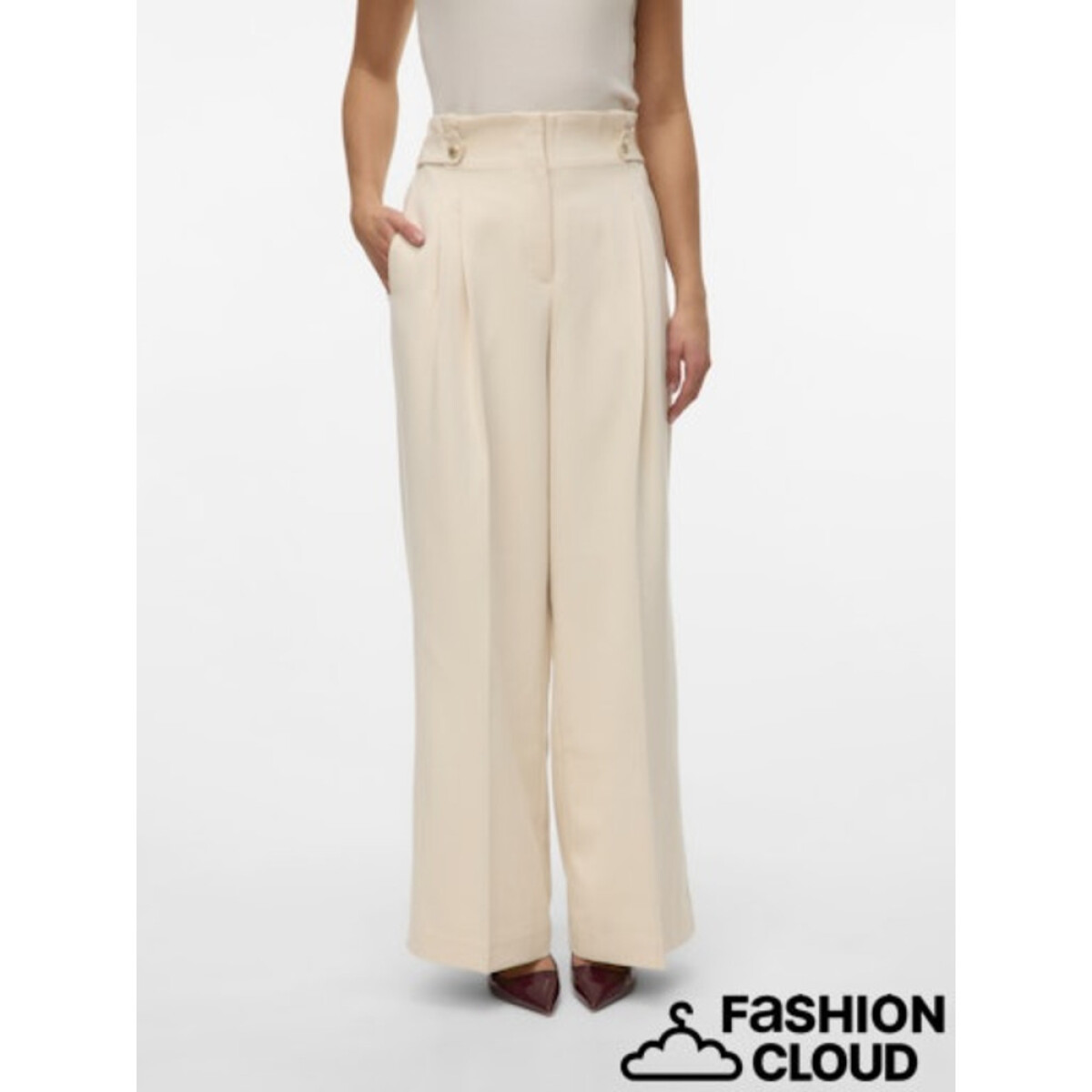 VMELMA HW FLARED GOLD BUTTON PANT - BIRCH 