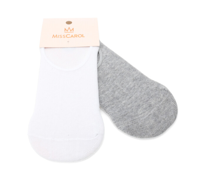 Medias de Mujer Miss Carol Media pack x2 solid Blanco - Gris