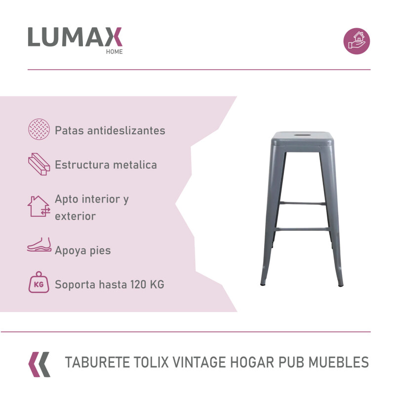 Taburete Tolix Hogar Pub Muebles Gris