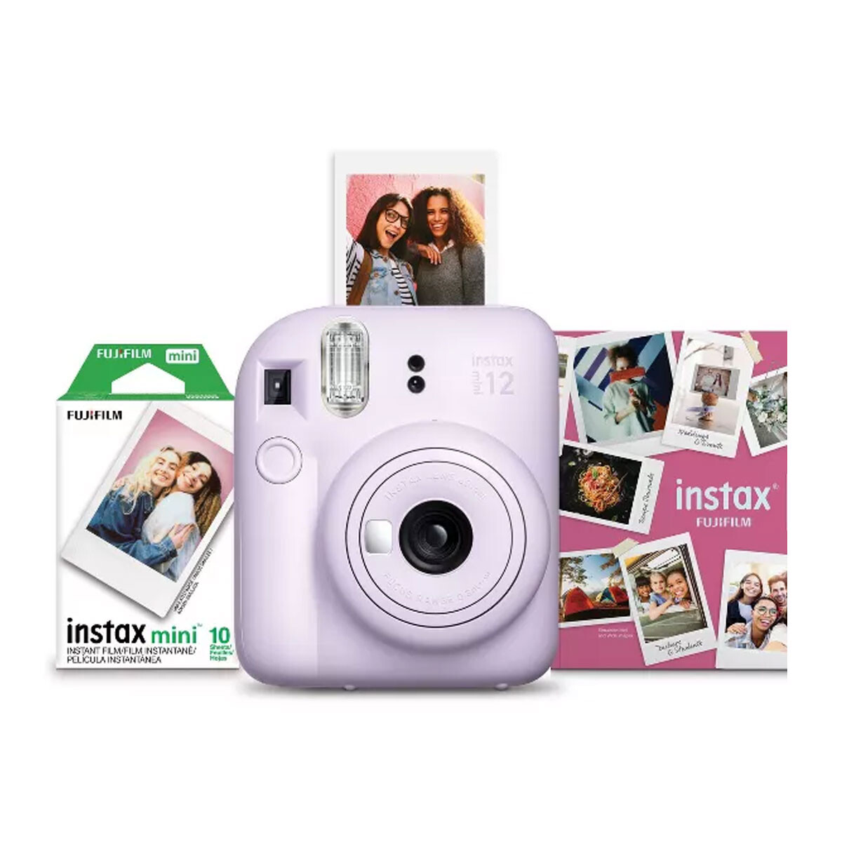 Cámara Fujifilm Instax Mini 12 Lilac Purple con 10 Mini Film 