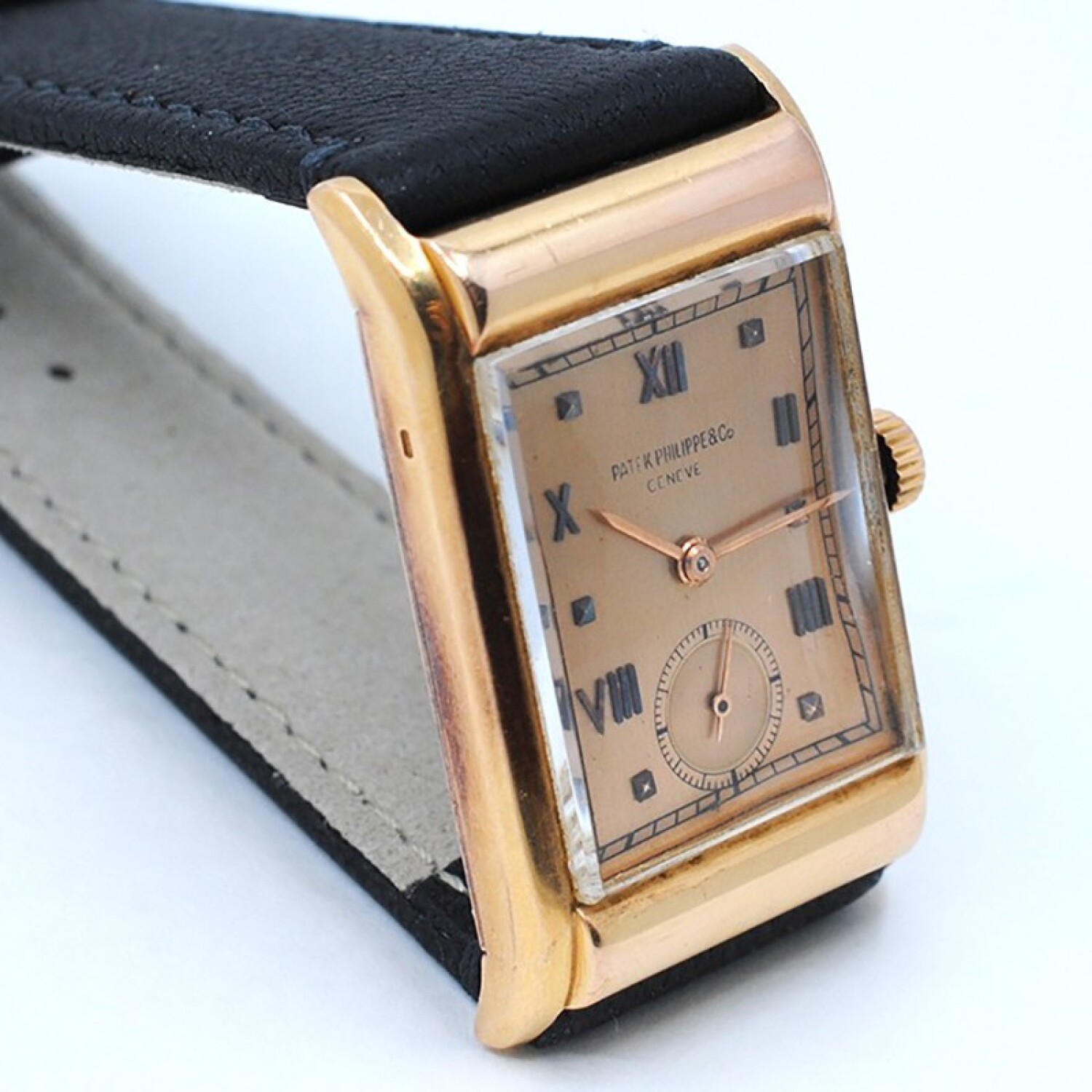 Patek Philippe 1493 Oro Rosa 18K Caja Con Patina Circa 1940 s Dial Restaurado Facello Joyeros