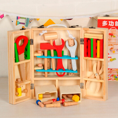 Valija De Madera C/ Herramientas Juguete Niños 33pc Jug019007