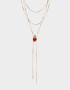 Collares Largos Collar Largo Multicadena Con Corazón - Dorado