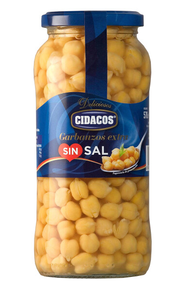 CIDACOS Garbanzos sin sal 570grs. CIDACOS Garbanzos sin sal 570grs.