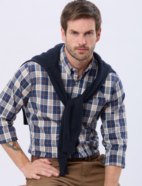 CAMISA SPORT A CUADROS Beige