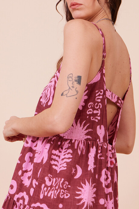 VESTIDO CORTO EDDA RUSTY Berry