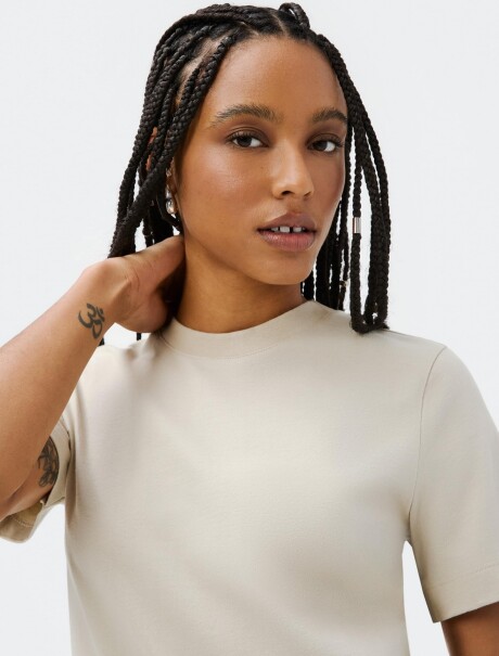 CAMISETA MANGA CORTA SUPER COTTON BEIGE