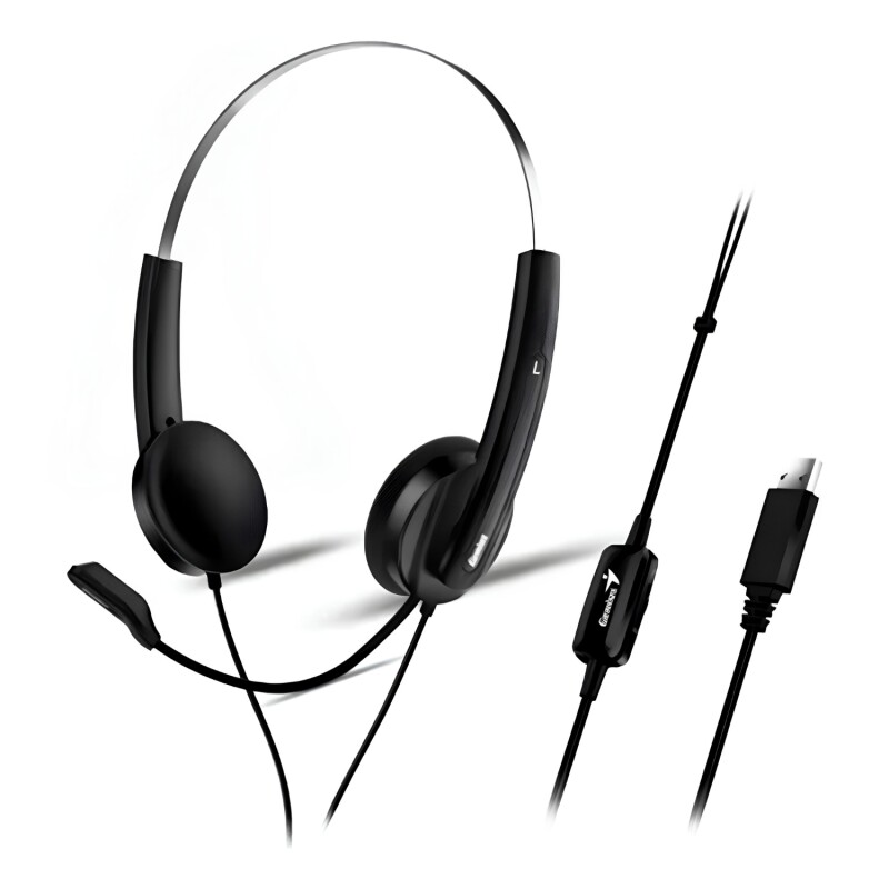 Auriculares Genius HS-220U USB con Mic y Sonido Negro Auriculares Genius HS-220U USB con Mic y Sonido Negro