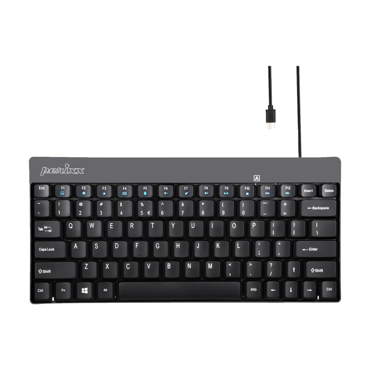 Perixx - Mini Teclado Cableado. PERIBOARD-422US. Epañol. Conectividad Usb-c. Diseño Compacto. 79 Te 