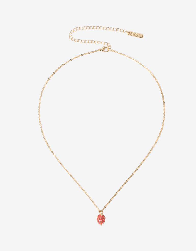 Cadena Corta con Dije Con Dijes Collar Corto Con Dije Frutilla - Dorado