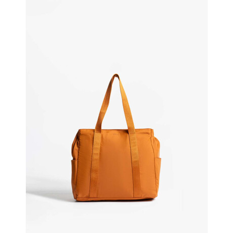 Shopper En Material Reciclado Marron Camel