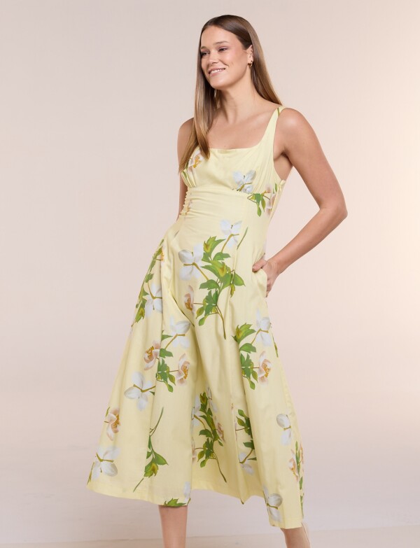 Vestido Algodón Flores AMARILLO/MULTI