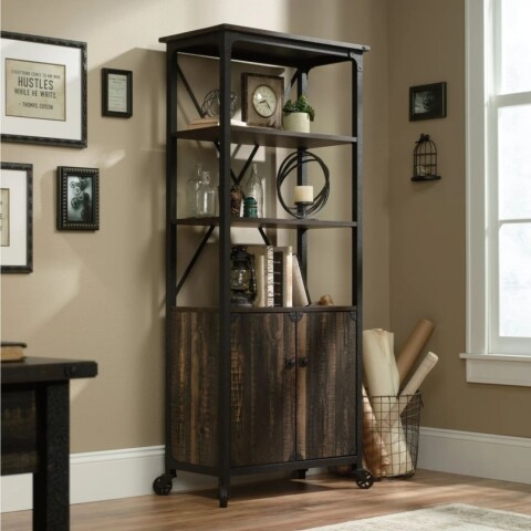 BIBLIOTECA CON PUERTAS - SAUDER - LINEA STEEL RIVER ROBLES Biblioteca Con Puertas - Sauder - Linea Steel River Robles