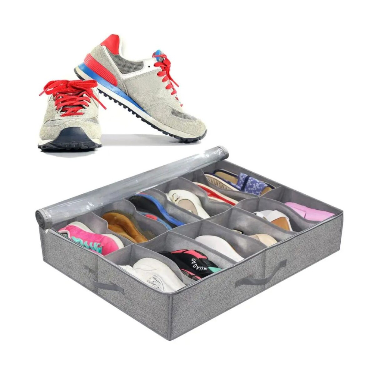 Organizador De Zapatos Bajo Cama 12 Compartimientos Plegable 