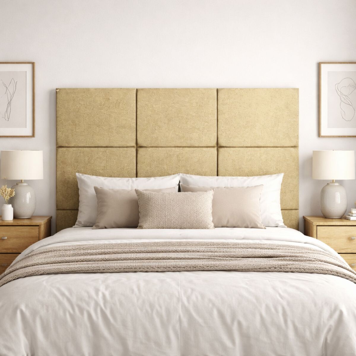 RESPALDO DE PARED IRIS BEIGE SUPER KING 