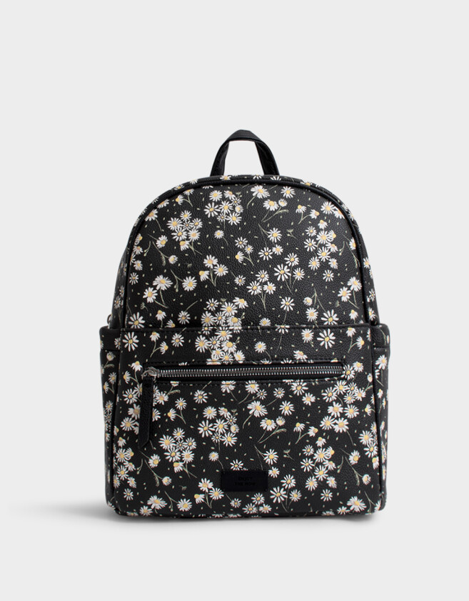 Mochilas Urbanas Estampados Mochila Cuerina Margaritas - Estampado Flores