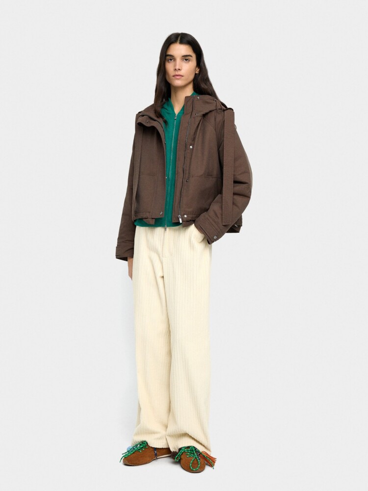 Chaqueta Con Capucha Water Repellent marron