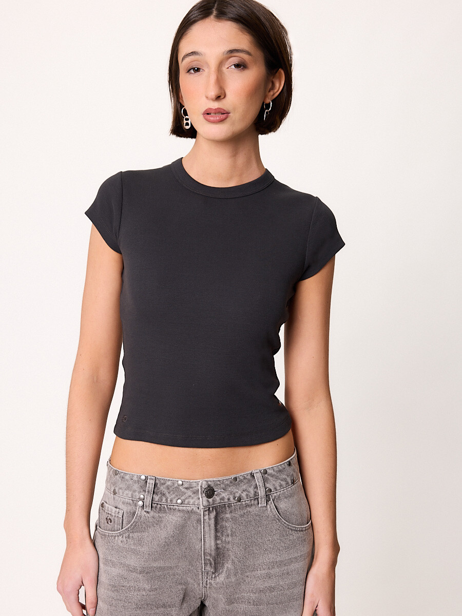 T-SHIRT M/C BUTIN DIXIE Gris Oscuro