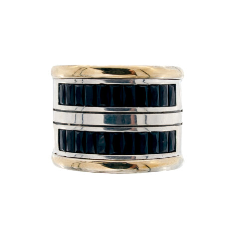 Anillo de plata 925, double en oro 18 ktes y circonias. Anillo de plata 925, double en oro 18 ktes y circonias.