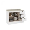 Bajo Mesada 3 Cajones + 2 Puertas (Con Tapa) - Linea Americana Blanco
