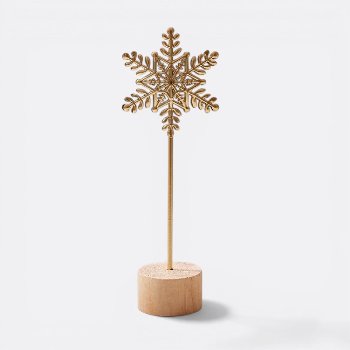 Escultura Vertical Con Base De Madera Adorno - Copo De Nieve 