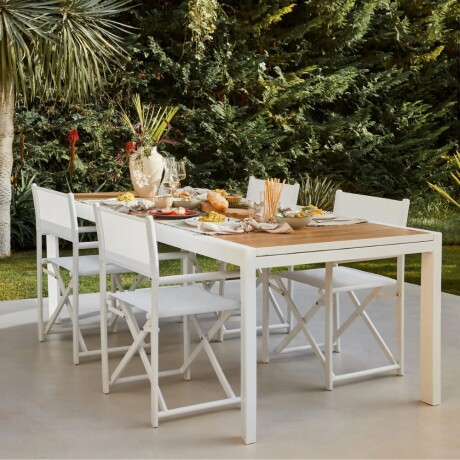 Mesa de jardin extensible Osaka - Blanca Mesa de jardin extensible Osaka - Blanca