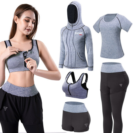Conjunto Deportivo Dama X5 Top Calza Short Campera Vst006009-l
