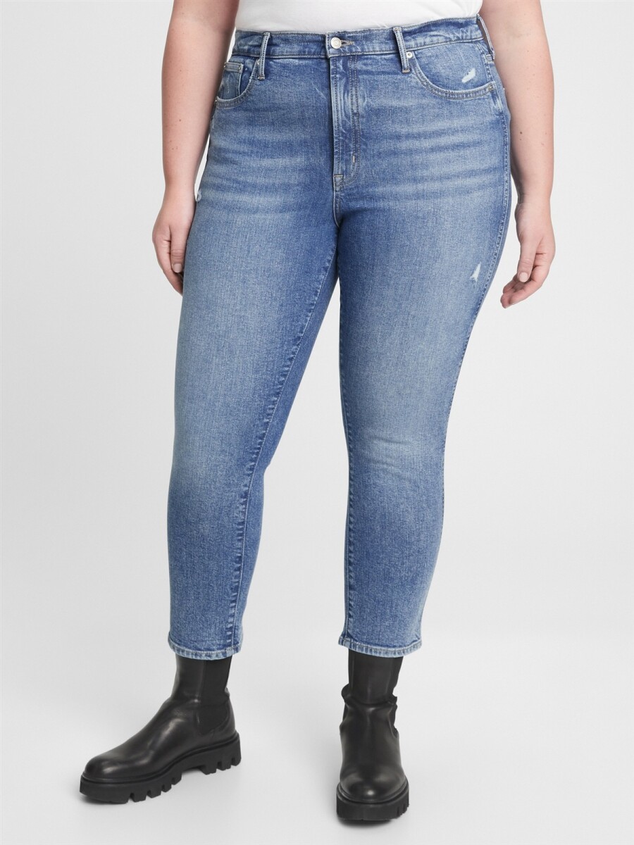Jean Vintage Slim Tiro Alto Mujer - Dark Hilda 