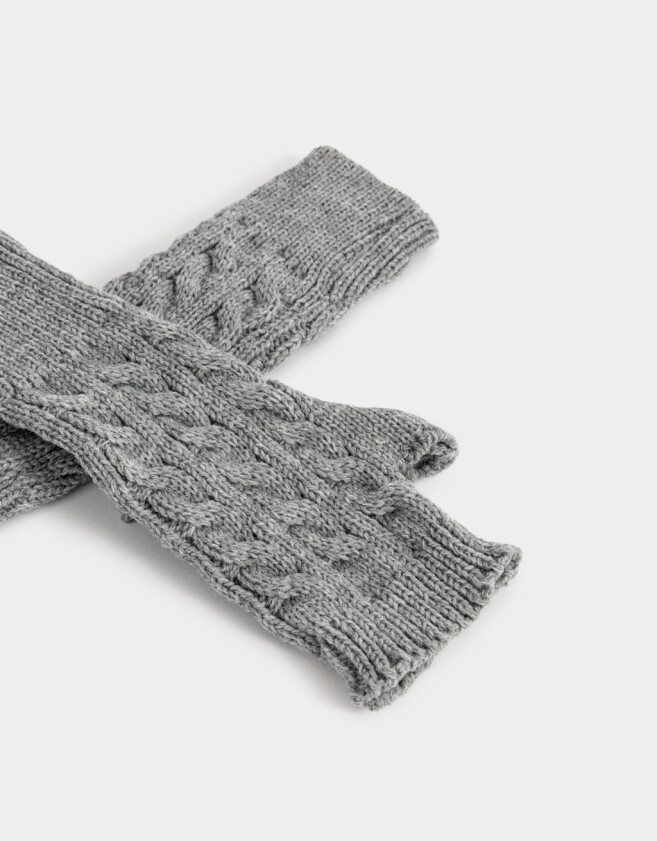 Guantes Varios Clasico Guantes Tejidos - Gris Melange