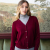 Cardigan Basico Boton Metal BORDEAUX