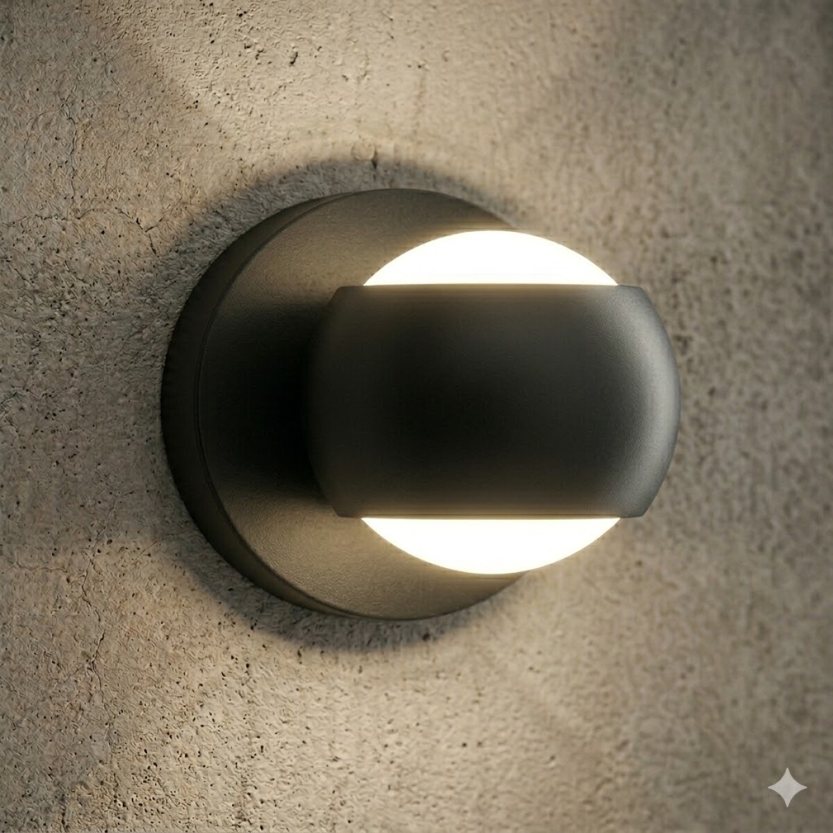 Aplique Led Bidireccional de Pared tipo spot esfera minimalista - NEGRO 