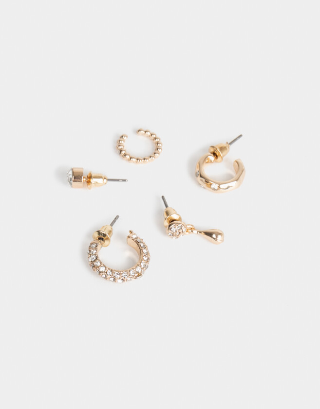 Aros Sets Con strass Set De Aros Con Strass - Dorado