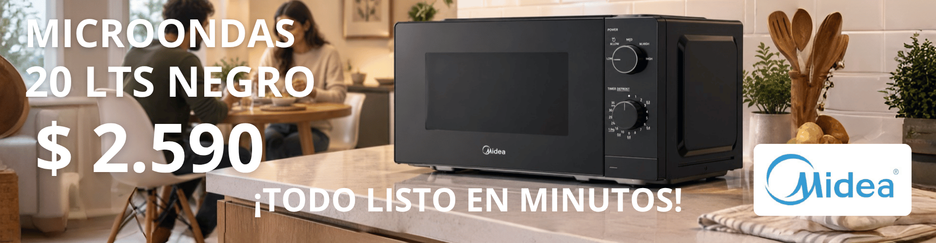 Microondas Midea 20 Lts negro