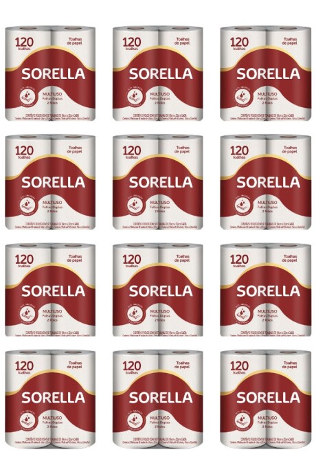 Rollo de cocina Doble Hoja Sorella x 120 toallas - FUNDA X 12 UNIDADES Rollo de cocina Doble Hoja Sorella x 120 toallas - FUNDA X 12 UNIDADES