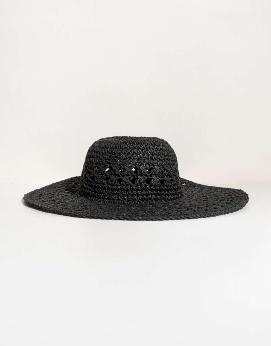 Sombrero De Crochet - Negro 
