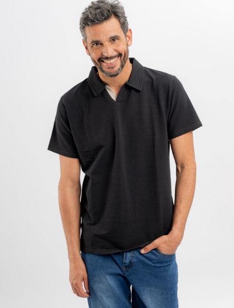 Remera m/c cloque Dusk negro