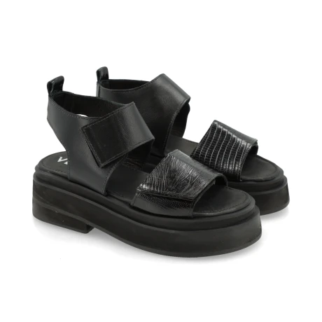 SANDALIAS VENET - CUERO NIMES NEGRO